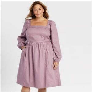 NWOT Ava & Viv Purple Sundress with Bishop Sleeves